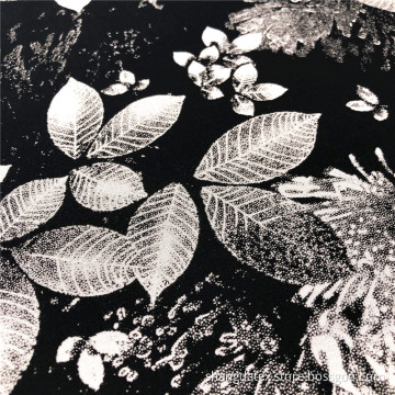 Popular Nice Leaf Design Black Discharge Rayon Printing